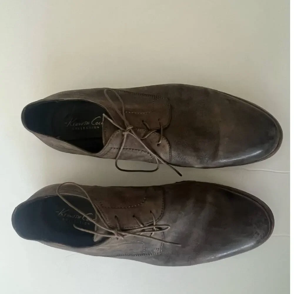 KENNETH COLE COLLECTION Gray Oxford Genuine Leather Size 9.5